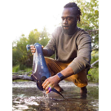 LifeStraw Peak Series Compact Gravity Water Filter System with Safe Water Storage, Mountain Blue, 3 Litre Capacity