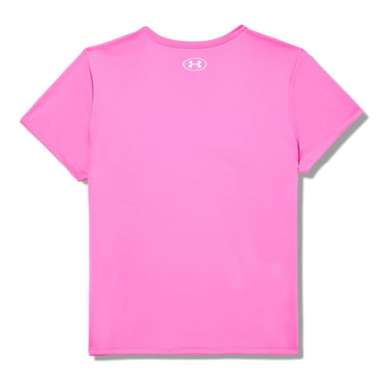 Camiseta de manga corta Under Armour Tech Big Logo para niña, (652) Rebel Pink / Pink, Small