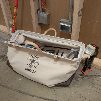 Klein Tools 5102-24 Heavy Duty Tool Bag, 61 cm Canvas Tool Bag for Tool Storage