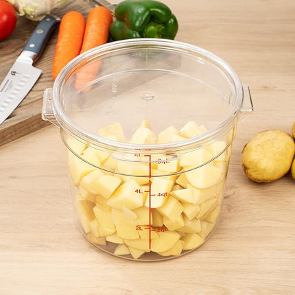 Restaurantware LID ONLY: Met Lux Lid for 6 and 8 Quart Food Storage Containers, 1 Round Lids for Storage Containers - Airtight Seal, Clear Plastic Lid for Food Prep, Containers Sold Separately