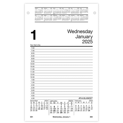 AT-A-GLANCE 2025 Desk Calendar Refill, Daily, Desk