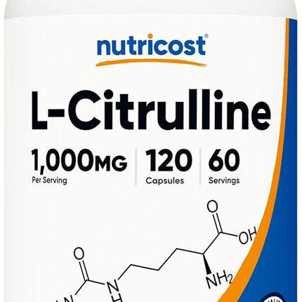 Nutricost L-Citrulline 500mg, 120 Capsules - Glute