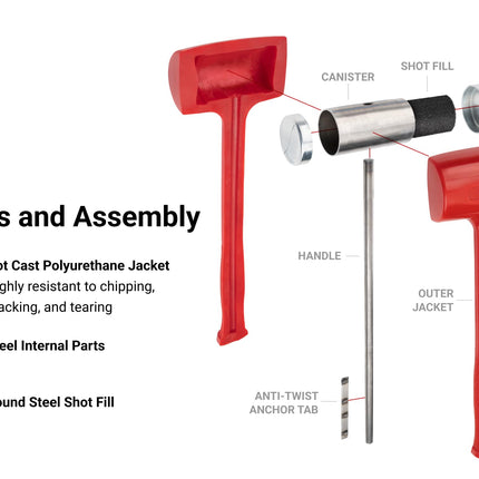 TEKTON 13 oz. Dead Blow Hammer | HDB30013 | Made in USA