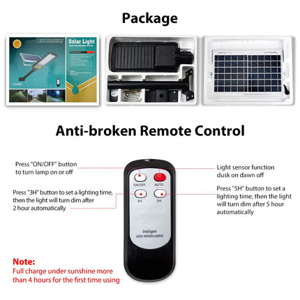RuoKid Solar Street Light Outdoor Lamp, 16000lm IP67 Waterproof with Anti-Broken Remote Control Mounting Bracket, Dusk to Dawn Security LED Flood Light for Yard, Garden, etc.