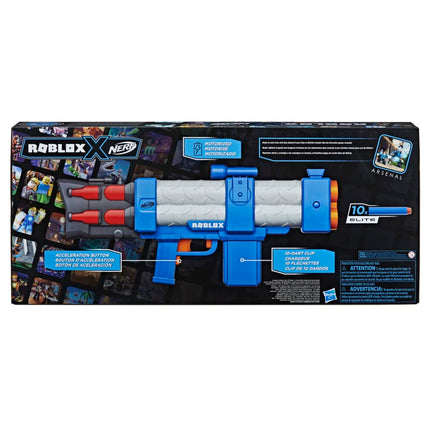 NERF Roblox Arsenal: Pulse Laser Motorized Dart Blaster, 10 Elite Darts, 10-Dart Clip, Code to Unlock in-Game Virtual Item