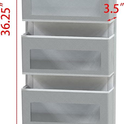 Organizador de pared/puerta Simple Houseware con 4 bolsillos de ventana transparente, gris