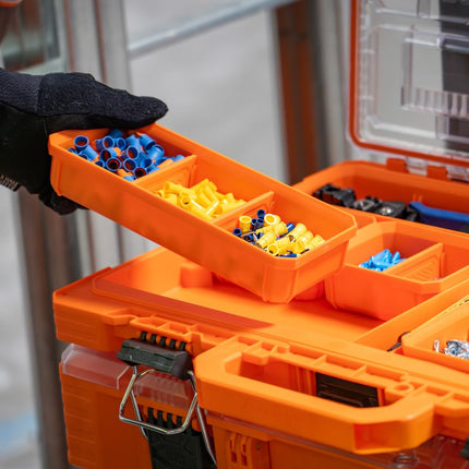 Klein Tools 54810MB MODbox Replacement Bins, Full or Half-Width Modular Storage for Short Component Boxes, Small Parts Organizer, 4-Pack
