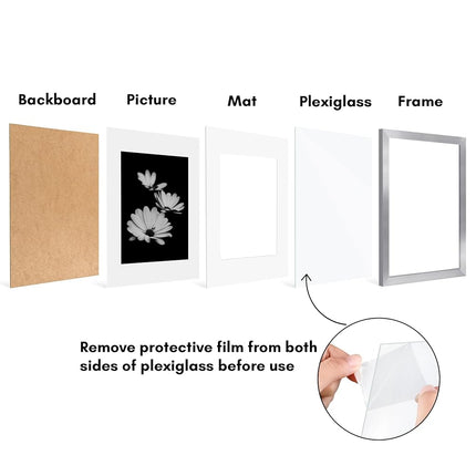 Americanflat Silver 11x14 Picture Frame Set of 2 with Polished Plexiglass and Classic Design for Wall Display