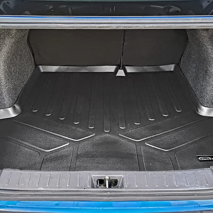 SMARTLINER Custom Fit All Weather 2 Row Floor Mats & Cargo Liner Set Black Compatible with 2020-2023 Nissan Versa (Only Fits Automatic Transmission)