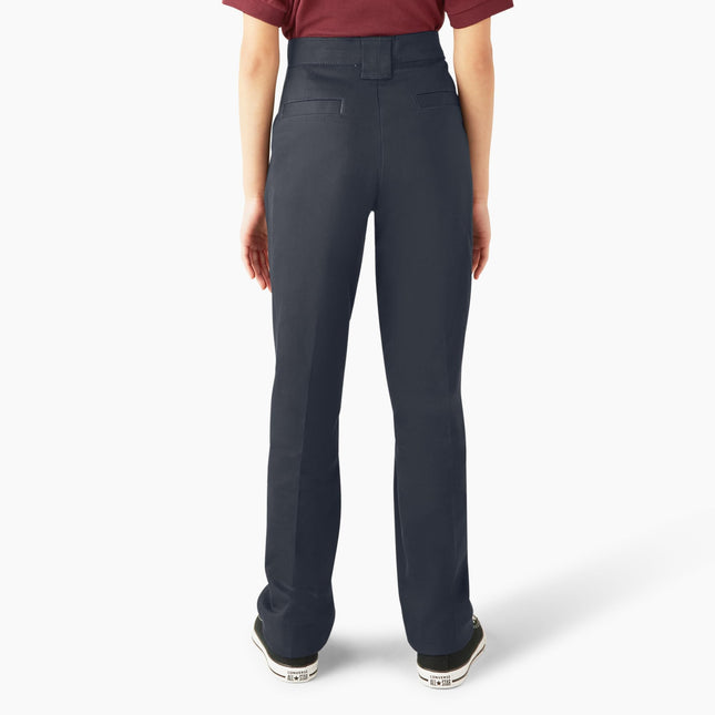 Dickies Kids Girls 7-16 Stretch Slim Straight Pant, Dark Navy, 10