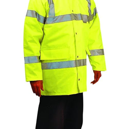 OccuNomix LUX-TJFS-YL Premium Five-Way (5-in-1) Parka Jacket, Class 3, 100% ANSI Polyester, Yellow, Large