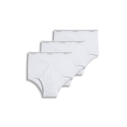 Slip classique taille haute Jockey pour hommes - Lot de 3 - Blanc - 42