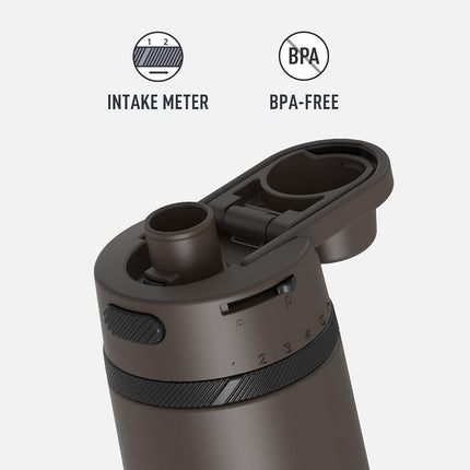 THERMOS ALTA Series by Stainless Steel Hydration Bottle, 24 Ounce, Espresso Black