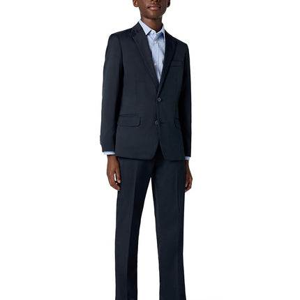 Tommy Hilfiger Boys Long Sleeve Cross Gingham Dress Shirt, Medium Blue 18