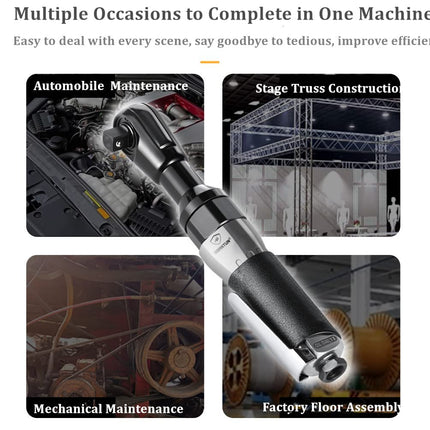 BORNTUN Air Ratchet Wrench 1/2 Inch Pneumatic Air Wrench Drive Impact Spanner Heavy Duty Torque Drive (chrome)