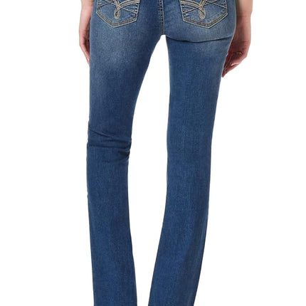 WallFlower Women's Luscious Curvy Bootcut Mid-Rise Insta Stretch Juniors Jeans (Standard and Plus), Magic, 7 Shorts