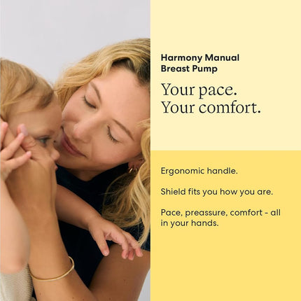 New Medela Harmony Manual Breast Pump, Single Hand Breastpump with Flex Breast Shields for More Comfort and Expressing More Milk