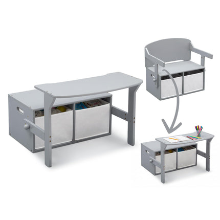 Delta Children Mysize Kids Activity Bench, Grey