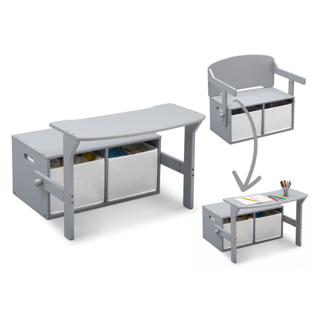 Delta Children Mysize Kids Activity Bench, Grey