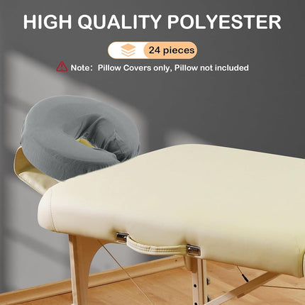 Macarrie 24 Pcs Massage Table Face Cradle Covers Microfiber,Gray