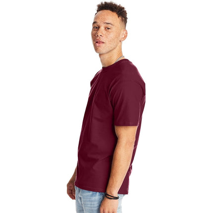 Hanes ComfortBlend Men's Standard BeefyT T-Shirt, Heavyweight Cotton Crewneck Tee, 1 or 2 Pack, Available in Tall Sizes, Maroon-1 Pack, Maroon - 1 Pack, S
