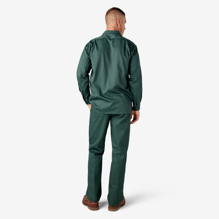 Camisa de trabajo de manga larga Dickies para hombre, verde cazador, 2XL Grande Alto