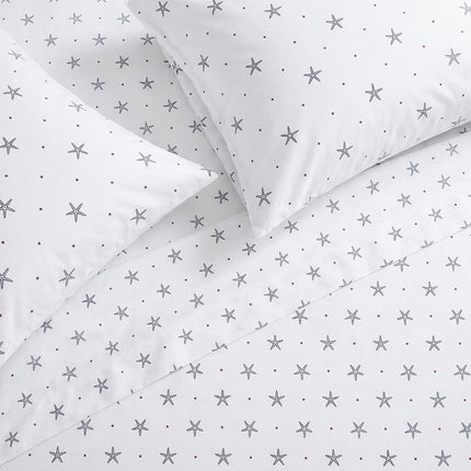 Nautica - Queen Sheets, Cotton Percale Bedding Set, Casual Home Decor (Star Spangled Coastal Navy, Queen)