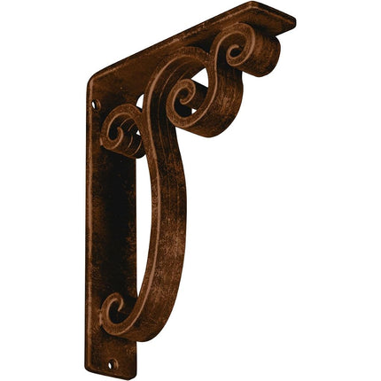 Ekena Millwork BKTM02X07X10TAVABZ Metal Bracket, 2" W x 7 1/2" D x 10" H, Antiqued Bronze