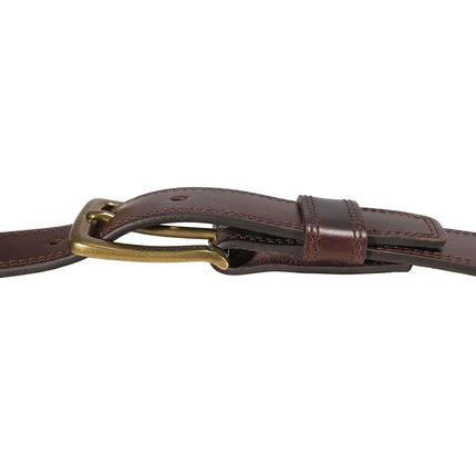 Carhartt Men's Double Row Stitching Snap Fasteners Brass Buckle, Brown, 34