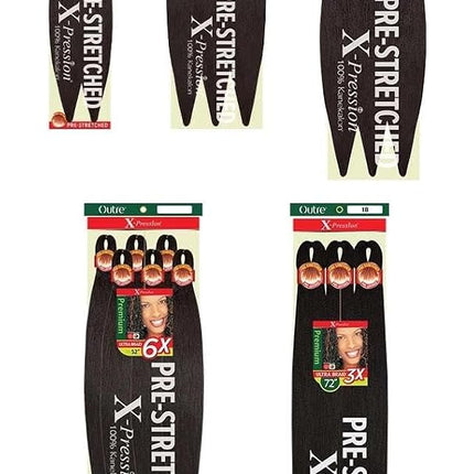 Outre X-Pression Pre-Stretched 6X Ultra Braid 52 (1B Off Black)