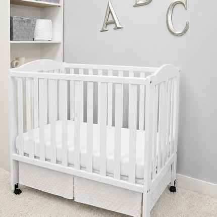 American Baby Company Parure de lit 3 pièces pour mini-lit de bébé/lit parapluie Heavenly Soft Minky Dot, blanc, pour garçons et filles