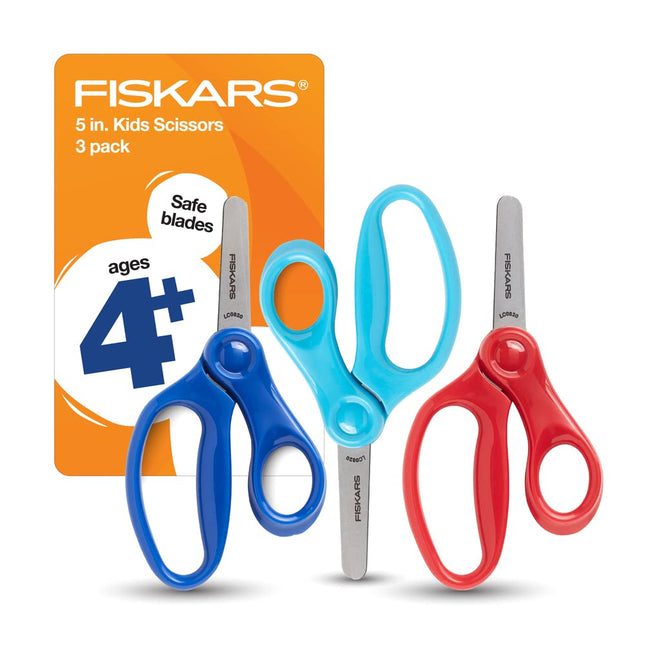 Fiskars 5" Blunt-Tip Scissors for Kids Ages 4-7 (3