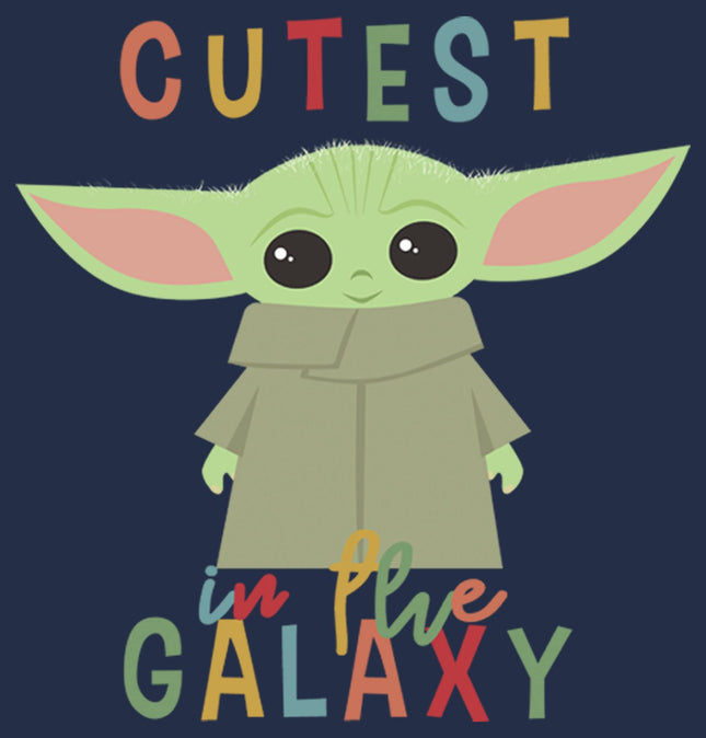 STAR WARS Sudadera raglán de manga 3/4 para mujer, con pespuntes de punto de cobertura, diseño de mandaloriano "cutest little child", Gris/Azul Jaspeado, Mediana