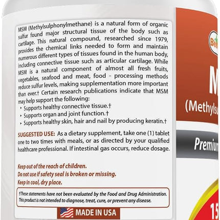 Best Naturals Msm 1500 Mg 180 Tablets