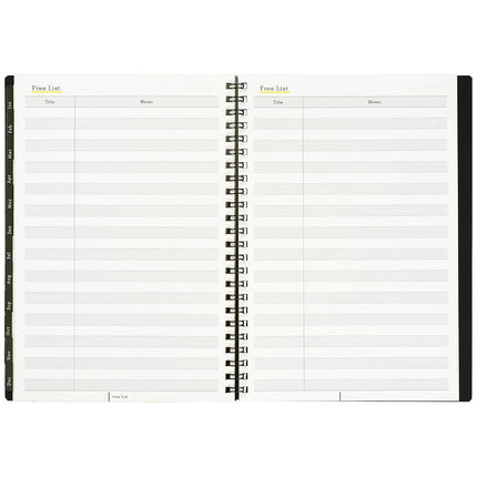 Maruman MNEMOSYNE Monthly Diary 2025, Monthly Planner with Tabs, 8.27 x 5.83 Inches (A5), 1 ea (MND283-25)