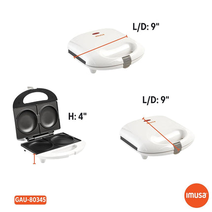 IMUSA 2 Slot Electric Arepa Maker, White