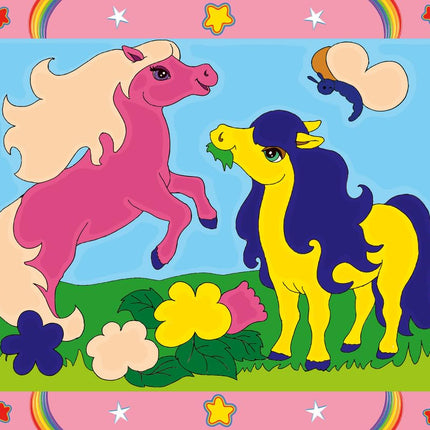 Ravensburger - CreArt Junior Series: Horses, Paint by Number Kit, Contains Two Pre-Printed Boards, a Brush, Colors, Creative Game for Boys and Girls 5+ Years