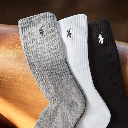 Ralph Lauren Polo Men's 3-Pack Technical Sport Socks- (10-13, Bast)