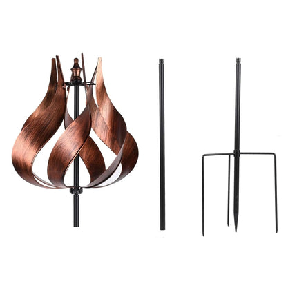 Teamson Home Outdoor Kinetic Windmill Garden Sculpture Tulip Design, Tangerine