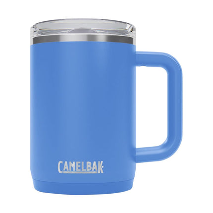 CamelBak Thrive Leak-Proof 16 oz Mug, Insulated Stainless Steel - for Travel, Coffee, Tea, hot Beverages - Spill Proof - Cup-Holder Compatible, Sky Blue