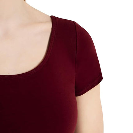 Capezio Women's Classic Short Sleeve Leotard,Burgundy,Medium