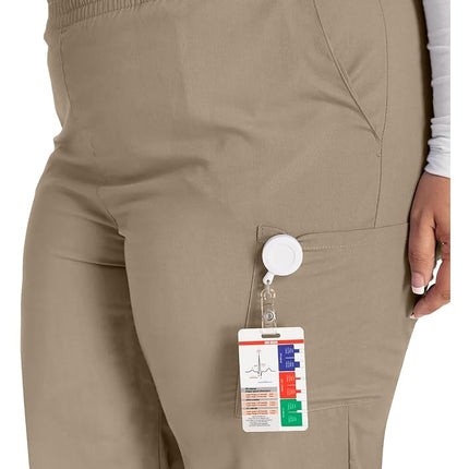 Dickies EDS Signature Women Scrubs Pant Natural Rise Tapered Leg Pull-on 86106, Dark Khaki, XL