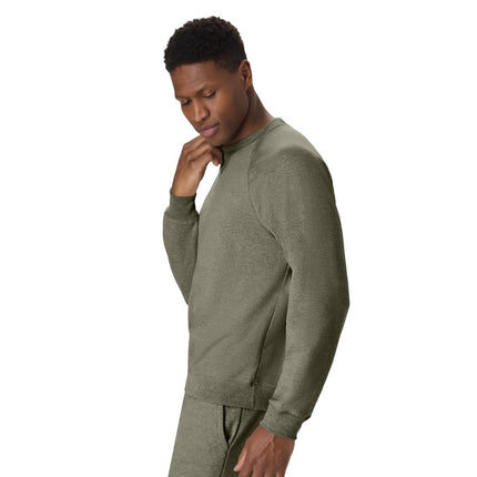 Hanes Men's Crewneck Sweatshirt, Tri-Blend French Terry, Camouflage Green Pe Heather, L