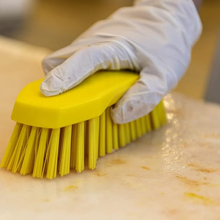 Vikan 38906 Hard Hand Brush, Yellow, Large, 200mm Length, 70mm Width, 60mm Height