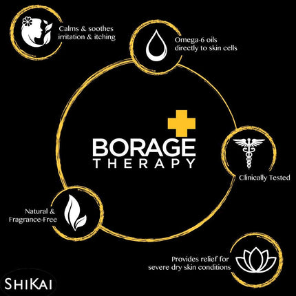 ShiKai - Crème Hydratante à base de plantes Borage Therapy pour peaux sèches, soulagement apaisant et hydratant pour peaux sèches, irritées et sujettes aux démangeaisons, non grasse, adaptée aux peaux sensibles (sans parfum, 236 ml)