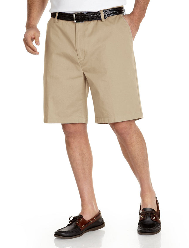 Nautica Men's Big and Tall Cotton Twill Flat Front