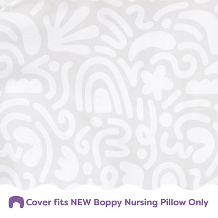 Boppy Nursing Pillow Cover - Soft, Hypoallergenic Washable Microfiber Bottle & Breastfeeding Pillow Covers (Redesigned Feeding Pillow Sold Separately) - Cream Retro Squiggles