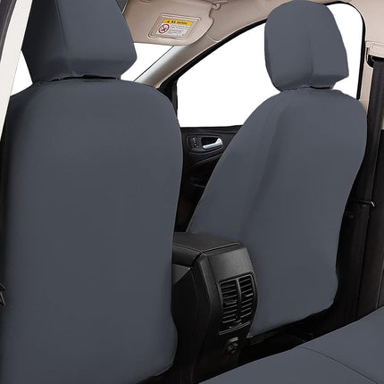 Universal Car Seat Covers for Car Auto SUV Full Set Airbag Compatible Carbon Fiber Leather Rear Split 40/60 50/50 60/40 Elegant (Grey, Low Back - Full Set)