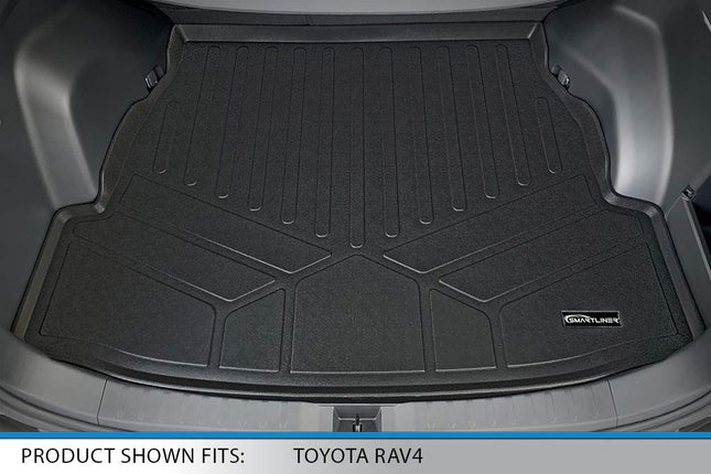 SMARTLINER All Weather Custom Fit Cargo Liner Trunk Floor Mat Black for 2019 Toyota RAV4