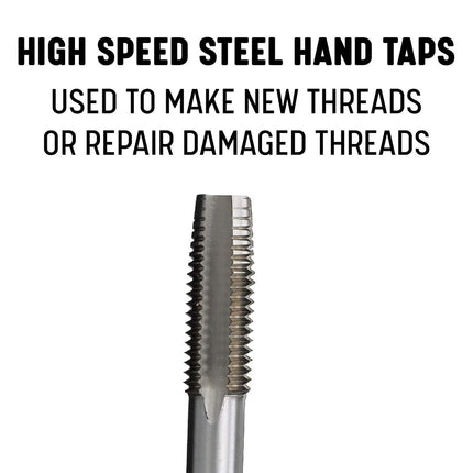 Drill America DWT Series Qualtech High-Speed Steel Left Hand Threading Tap, Uncoated (Bright) Finish, Round with Square End Shank, Taper Chamfer, 7/16"-20 Size (Pack of 12)